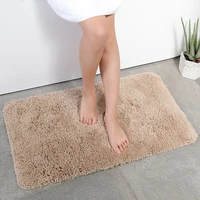 flocking solid color thick carpet floor mat household bedroom door mat toilet bathroom absorbent non slip foot mat