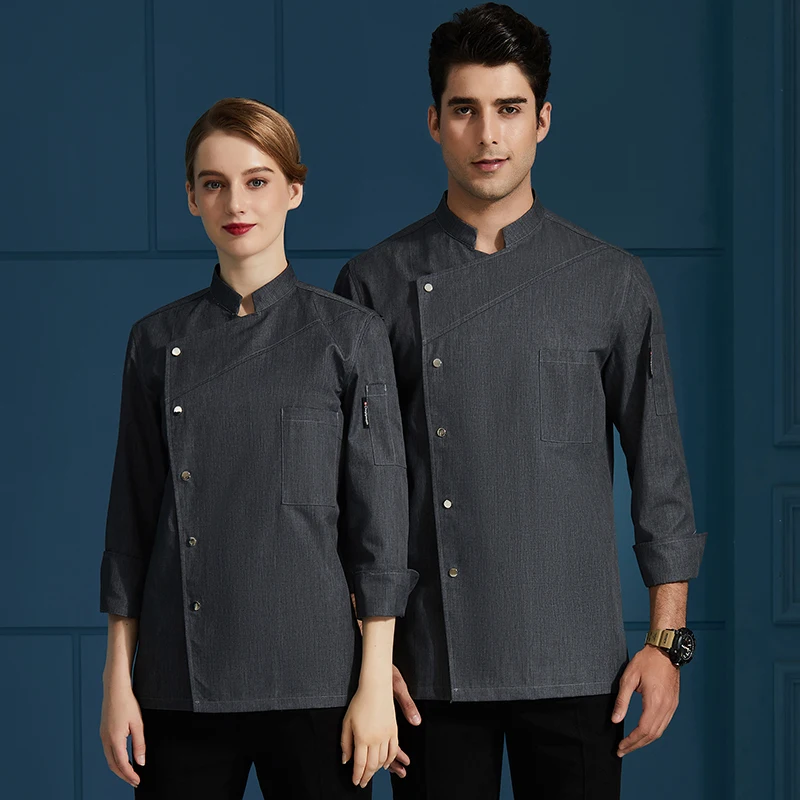 Men Women Stand Collar Chef Coat Bakery Food Service Kitchen Jackets Catering Restaurant Hotel Cooking Cook Wear Sushi Uniform |