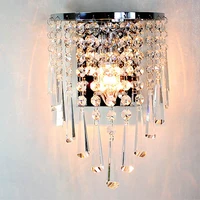 Sconces Crystal Wall Lamps KTV Large Modern Long Crystal Wall Sconce Abajur Hallway Living Room Led Indoor Wall Lights Mirror