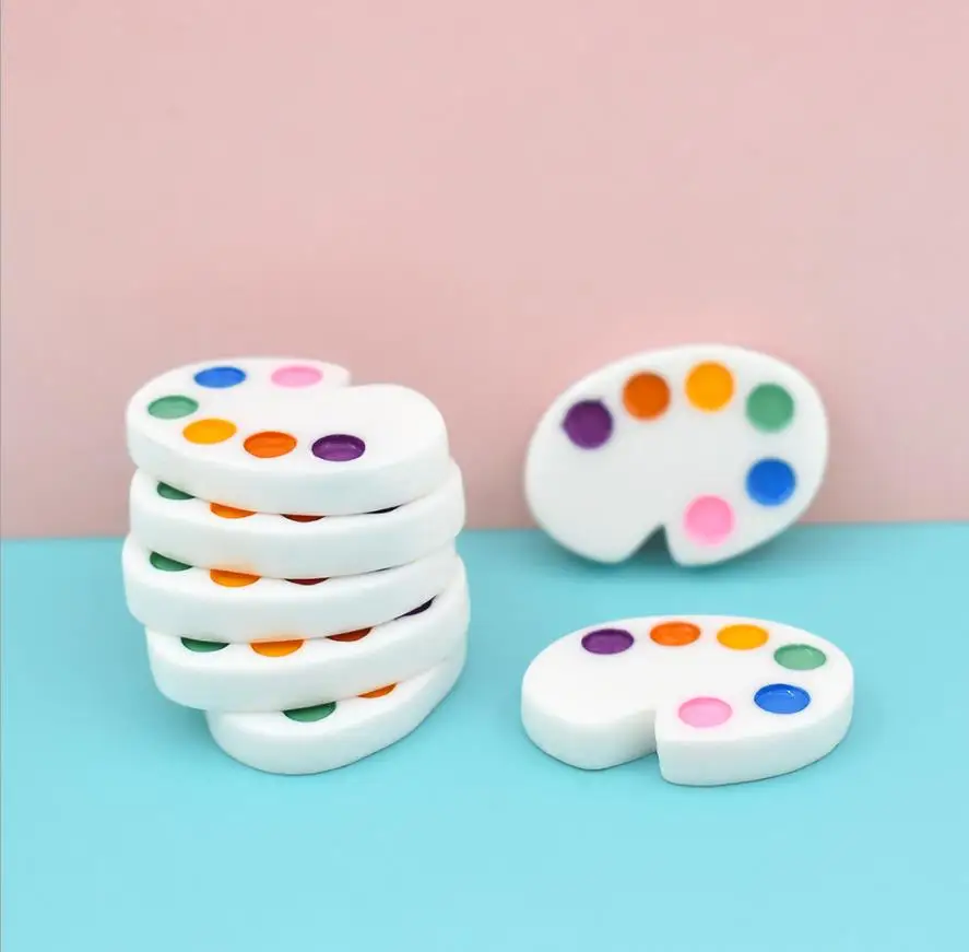 

kawaii Resin Simulation Palette Paint plate Flatback Cabochon DIY for Scrapbooking Jewelry Accessories Fit Phone Decor Parts