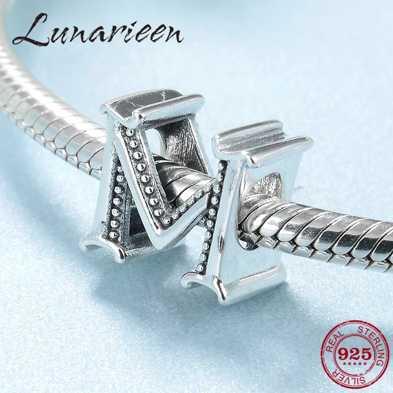 Бусины шармы из серебра 925 пробы с буквами м|Ювелирные шармы| |