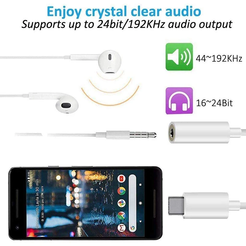 Переходник DAC USB Type C на аудио 3 5 для Samsung Huawei P40 P20 Pro Mate40Pro Mate30Pro Nova 8 7 Xiaomi 11 10