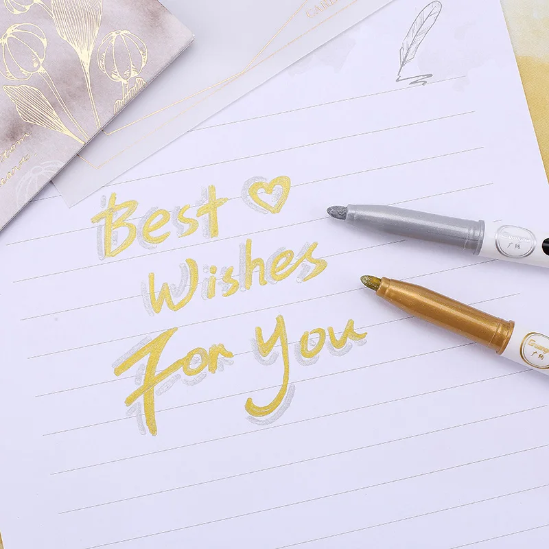 1 шт. золотистые и Серебристые маркеры для творчества|Цветные маркеры| |