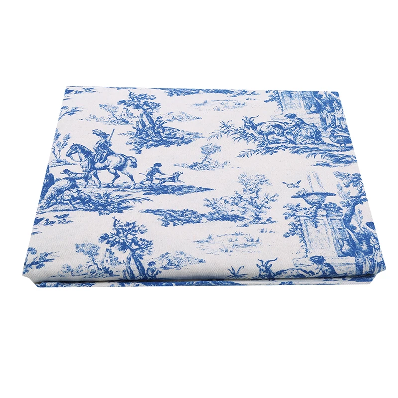 Скатерть американская пасторальная Ретро синяя печать чернила хлопок и лен