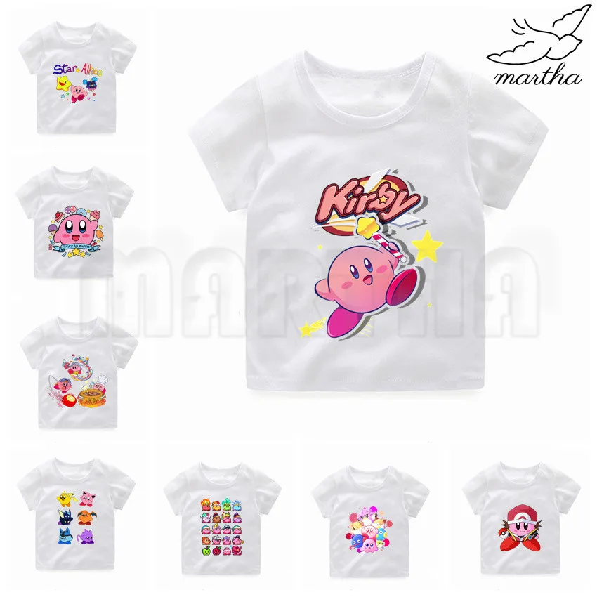 Детская забавная футболка с героями мультфильма аркадный Коллаж Кирби детские