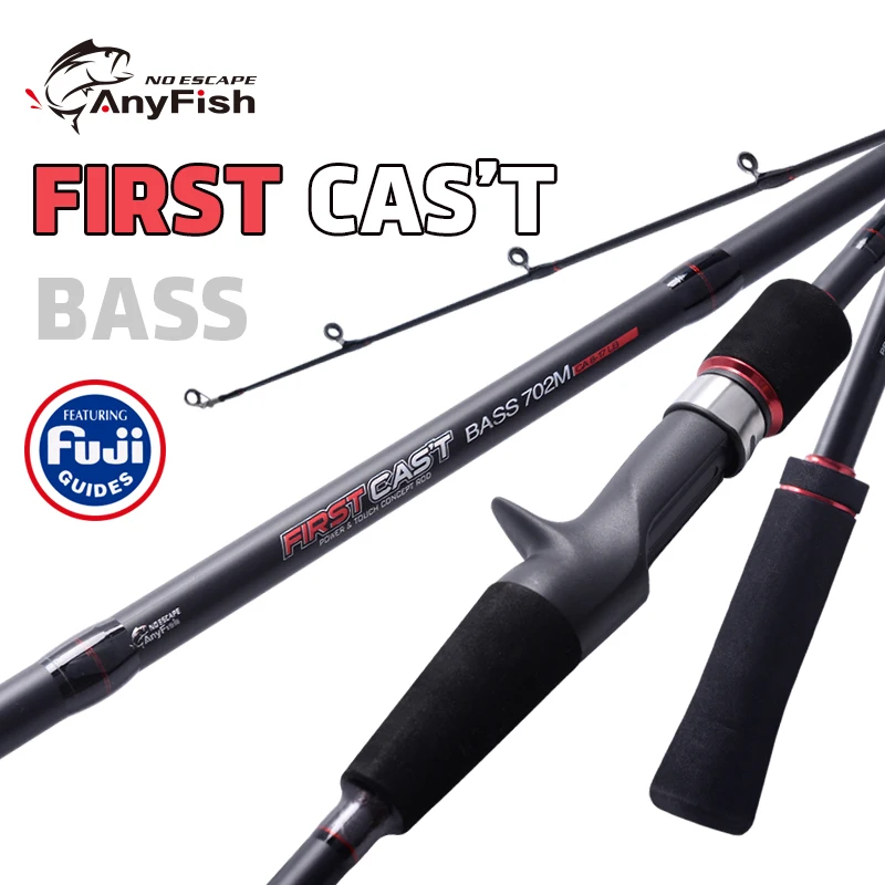 

ANYFISH FIRST CAST Fishing Lure Rod 702M 2.1m Japan FUJI Guide Ring Carbon Fiber Casting M Power Rod Fishing Lure Weight 8-17LB