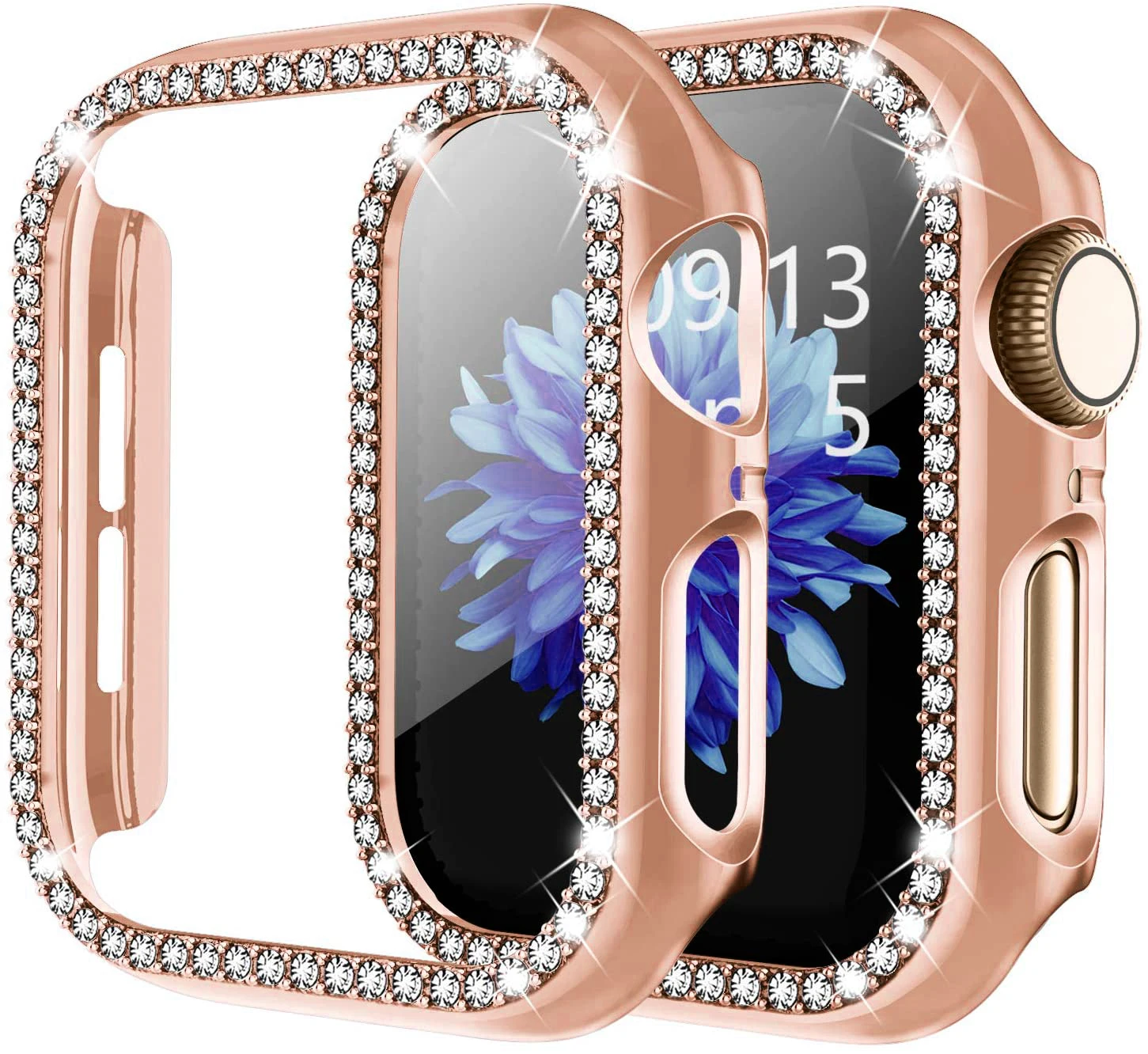 

Bling Diamond Cover For Apple watch Case 45mm 41mm 44mm 40mm 42mm 38mm Accessories bumper Protector iWatch series 3 4 5 6 SE 7