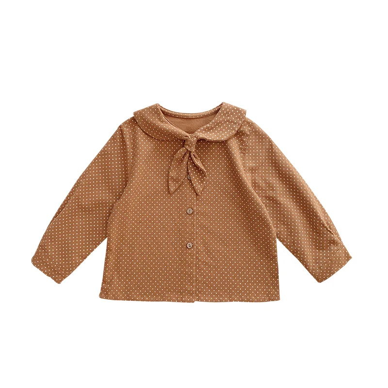 Рубашка для девочек Новая детская одежда на весну и осень куртка с бантом рубашка