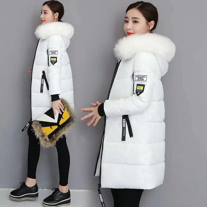 Winter Coat  Clothing for Women  Jacket The New Cotton Long Thicken Korean Version Hooded Big Fur Collar