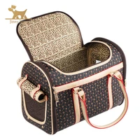 fashion dog large carrier pu leather dog handbag dog purse cat tote bag pet cat dog hiking bag