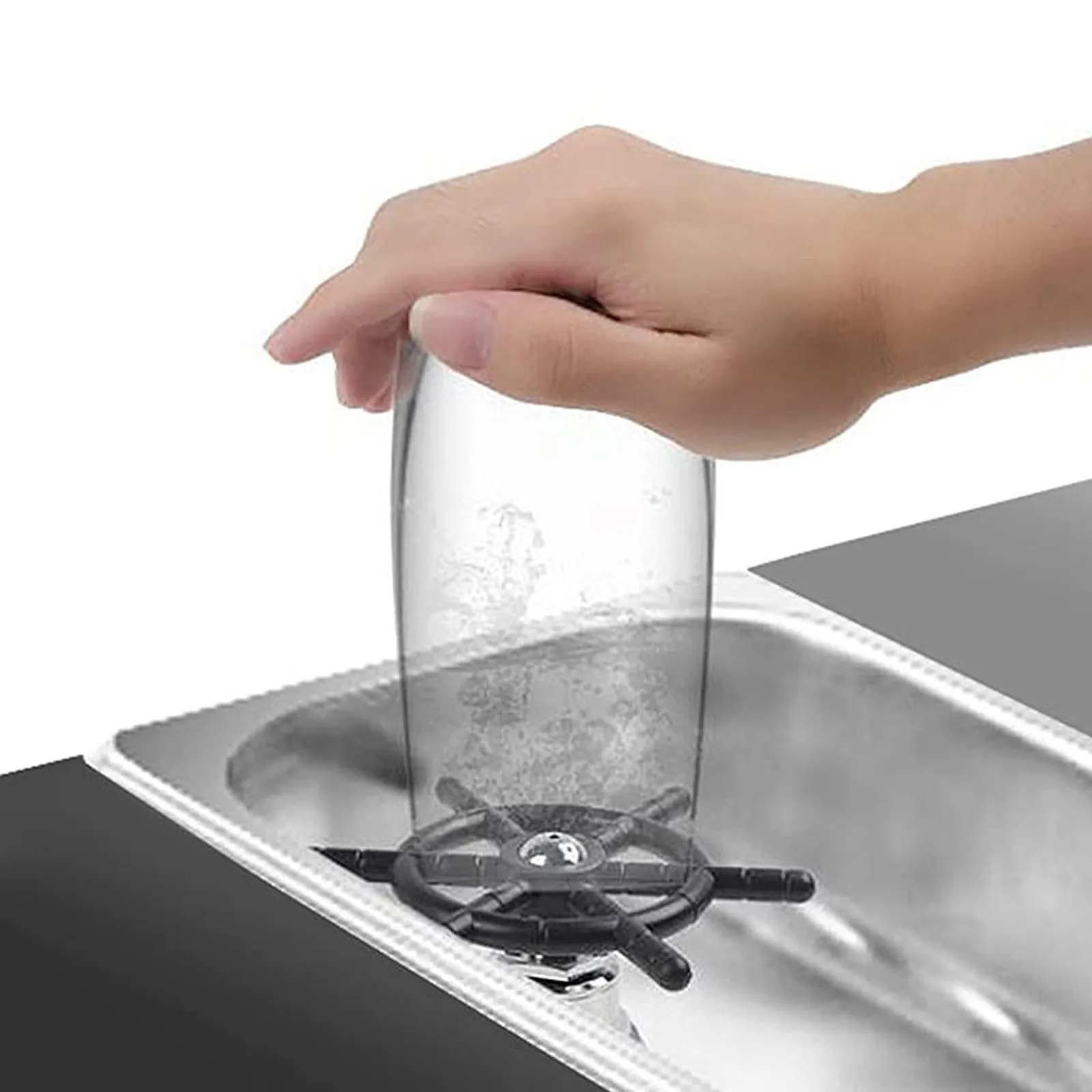 

Stainless Automatic Cup Washer Kitchen Sink Cleaning Tool Rhinser Lrrigator