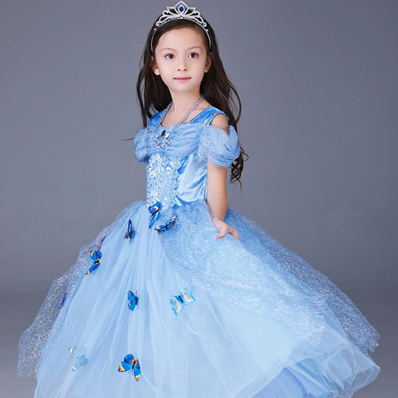 Платья для малышей вечерние платья принцессы косплея платье Золушки длинное с