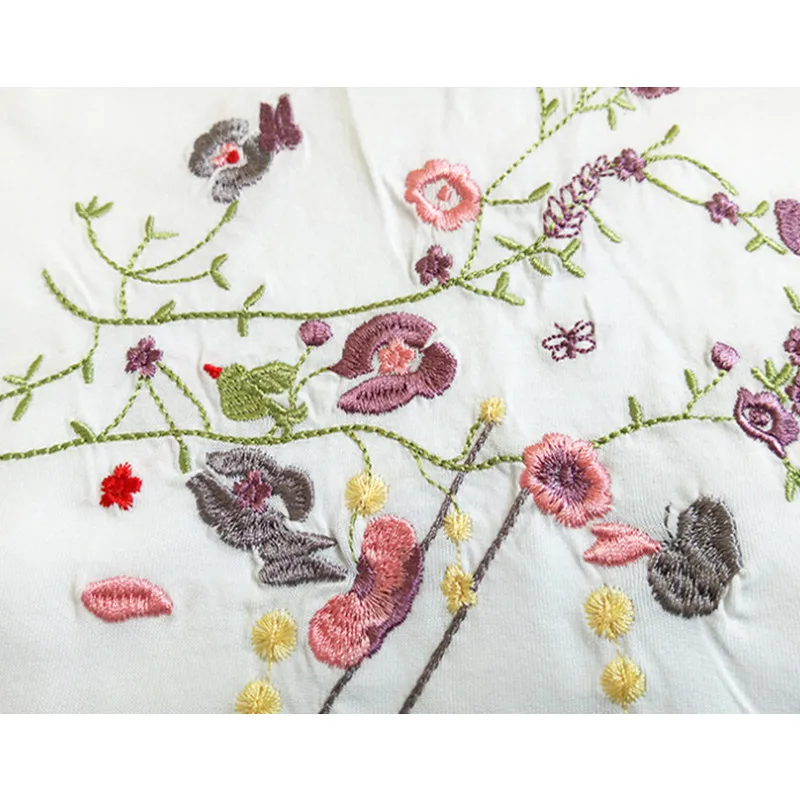 Новинка летняя футболка для девочек белые топы с вышивкой подростков модная