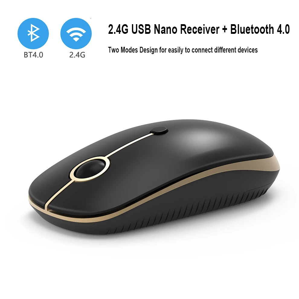 Jelly Comb, два режима, 4,0, Bluetooth и 2,4 ГГц, USB, нано приемник, беспроводная мышь для ПК, ноутбука, 2400 dpi, игровая мышь, бесшумные мыши