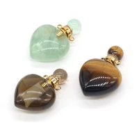 natural stone perfume bottle pendant heart essential oil diffuser for jewelry make diy bracelet necklaces connector accessories