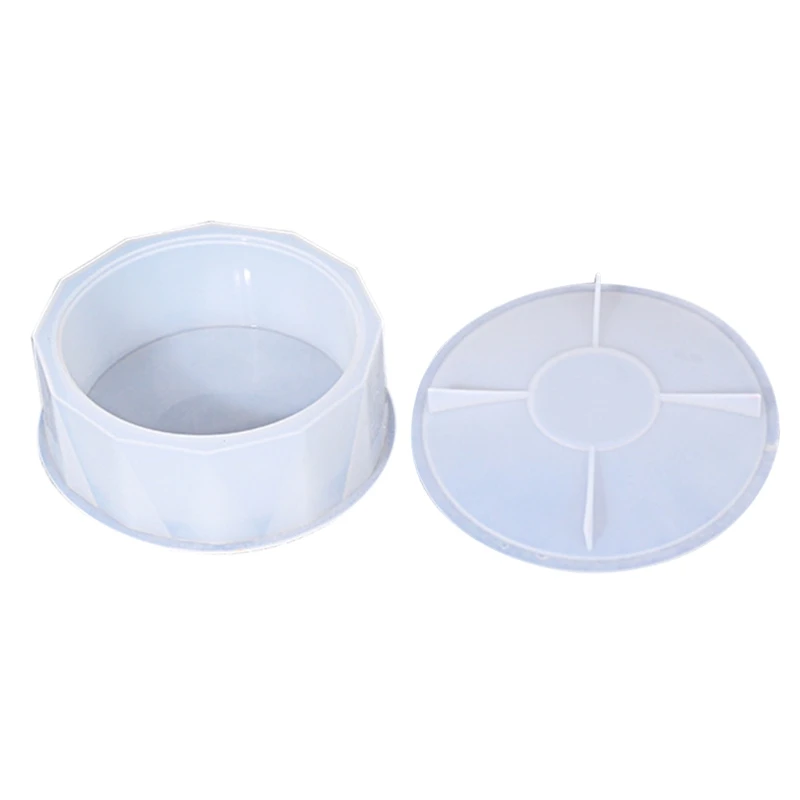 

2022 New Diamond Round Storage Box Epoxy Resin Mold Jewelry Holder Silicone Mould DIY Crafts Home Decorations Ornaments Casting