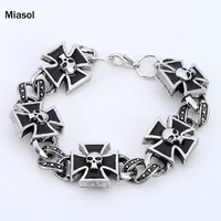 mens bracelet summer matching clothing party skull iron cross domineering gift boy hand with zinc alloy decoration 2022 miasol
