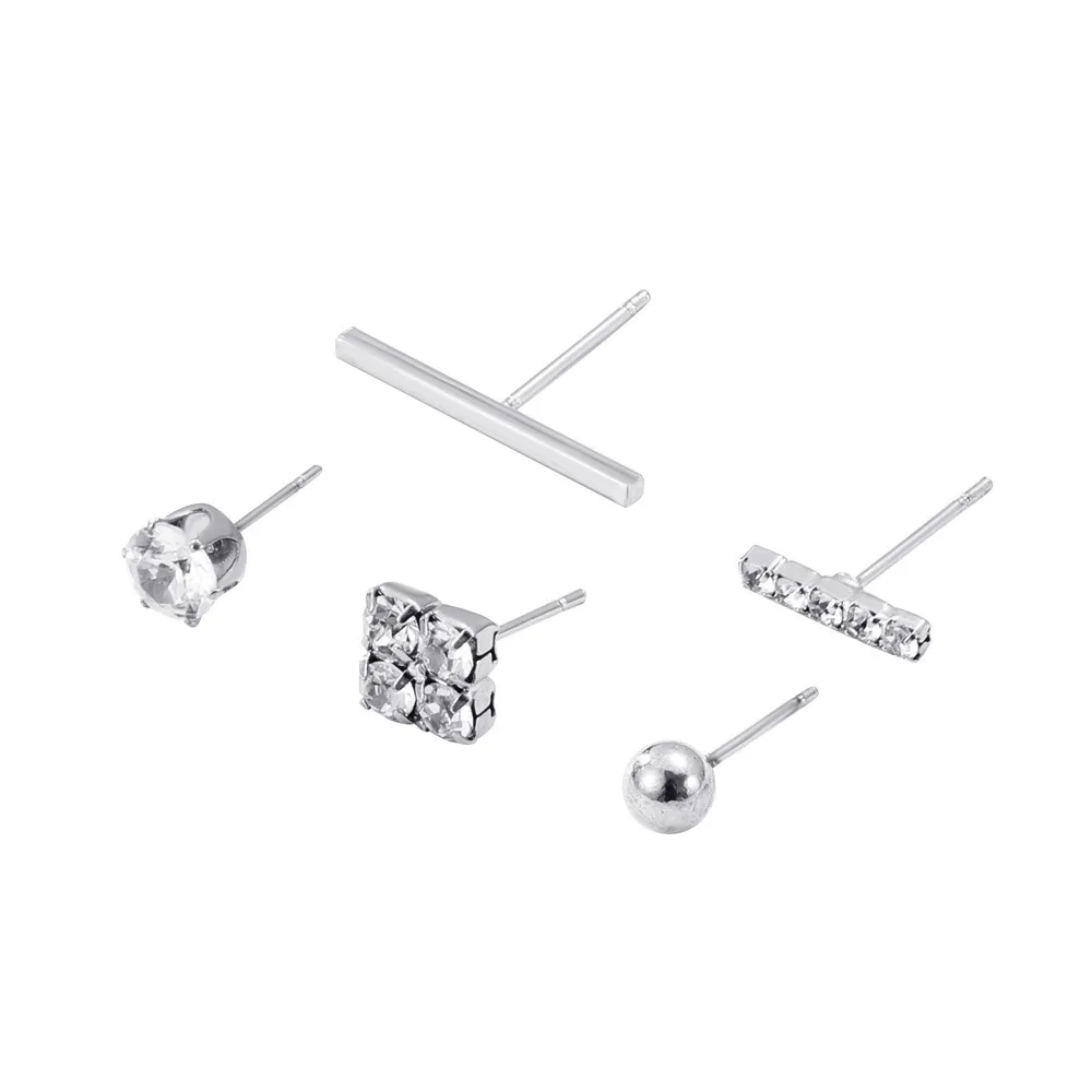 

Vintage GeometricGold Metal Earrings Set For Women Punk T Ball Crystal Pearl StudEarrings 2021 Trend Set of Earrings Jewelry
