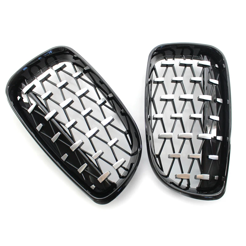 

2pcs Gloss Black Front Kidney Diamond Edition Grill Fit For BMW 1 Series E81 E82 E87 E88 LCI 2007 2008 2009-2013 51137354949
