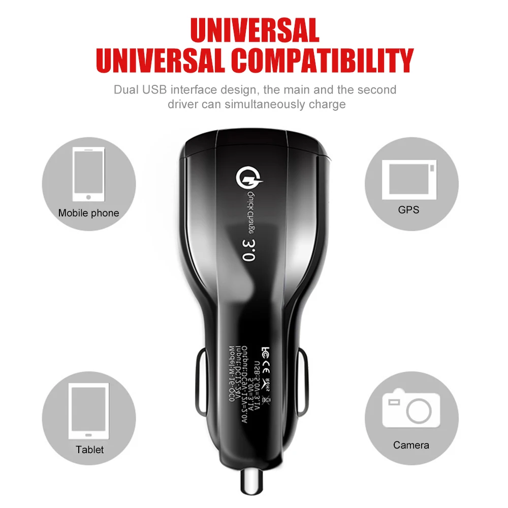 Двойной USB Halo автомобильное быстрое зарядное устройство розетка Защита от