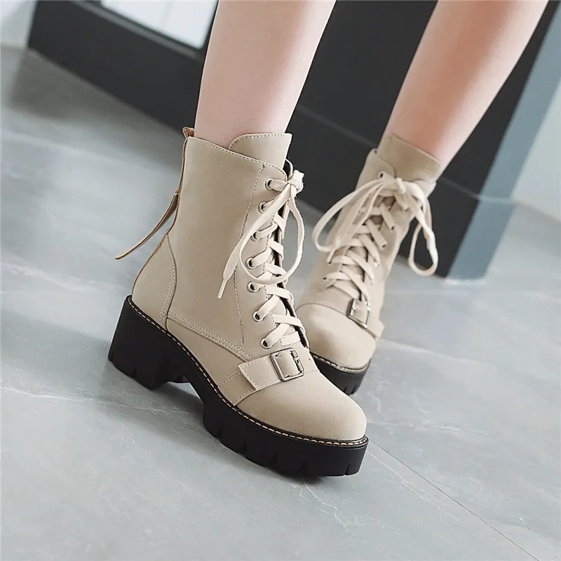 Женские ботинки на шнуровке YMECHIC готические из нубука и замши черные зеленые