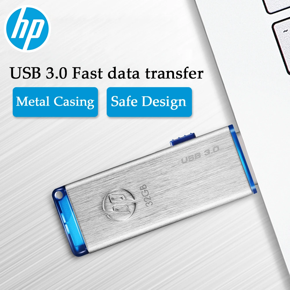 Металлический USB флеш накопитель HP 3 0 32 ГБ 64 128 флешка водонепроницаемая карта
