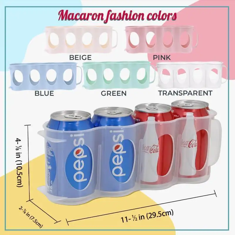 4 Holes Portable Fridge drawer style cans beer beverage storage box Holder Kitchen Refrigerator rack freezer | Дом и сад