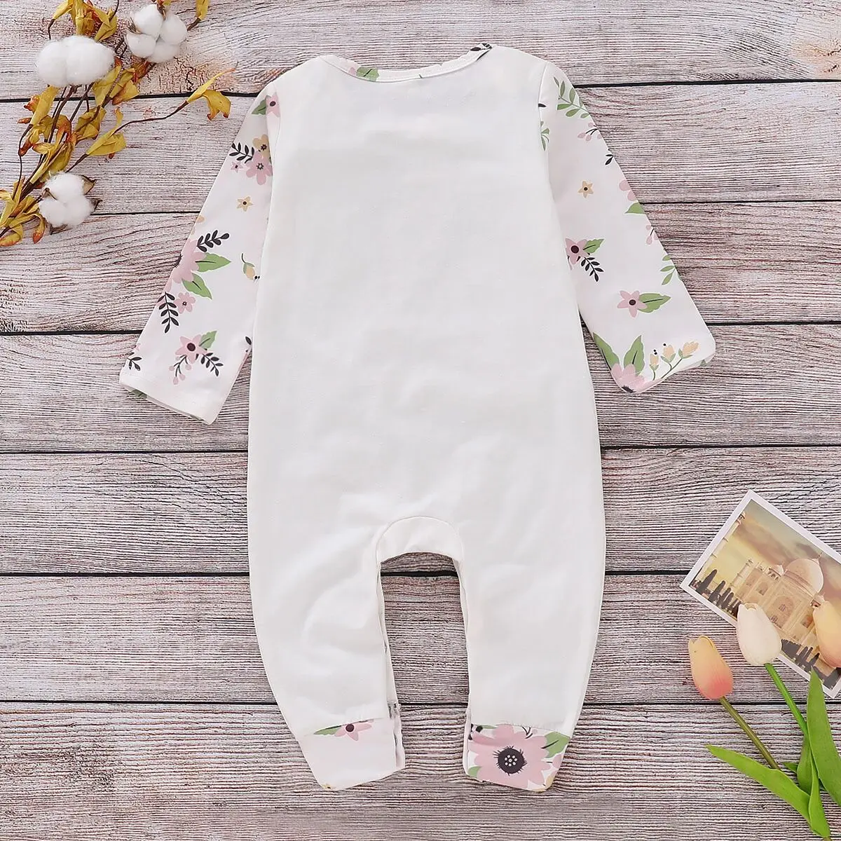 Baby Girls Clothes Long Sleeve Cotton Floral Printed Romper Jumpsuit 1PCS Outfit Kids Clothing for 0-24M | Детская одежда и обувь