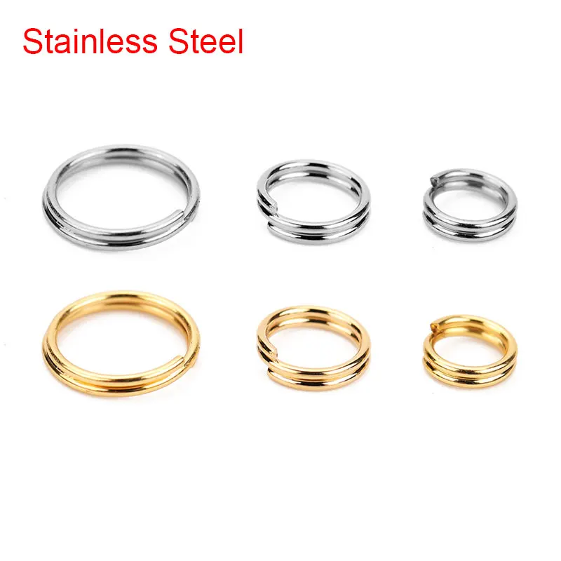 100 шт. соединительные кольца из нержавеющей стали золотого цвета 6 8 10 мм |