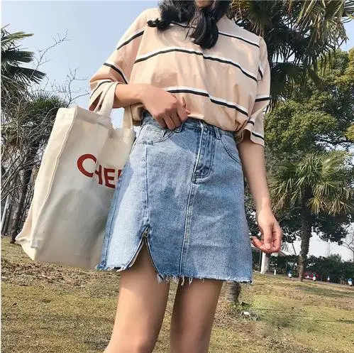 Летняя женская джинсовая юбка Русалочий хвост mujer moda 2019 Harajuku деним Jupe Mujer колледж