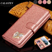 luxury diamond case for huawei p30 lite p20 pro mate 20 lite love heart bling glitter leather wallet flip card stand phone cover