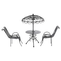 112 miniature tables chairs leisure outdoor garden scene model metal table and chair model gift
