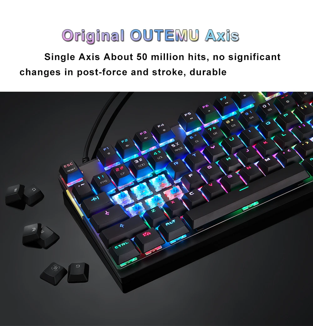 Английская/Русская игровая RGB механическая клавиатура светодиодный USB Проводная 87 клавиш Лазерная эргономичная клавиатура для ПК компьютерный геймер