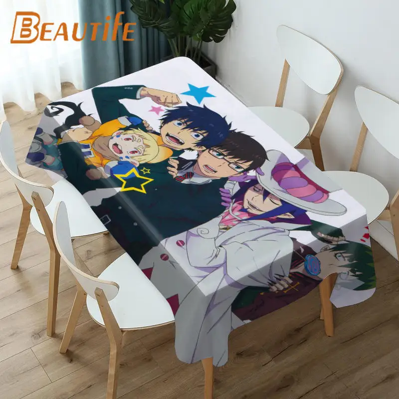Пользовательская аниме синяя неорцистская Свадебная скатерть букет для стола на
