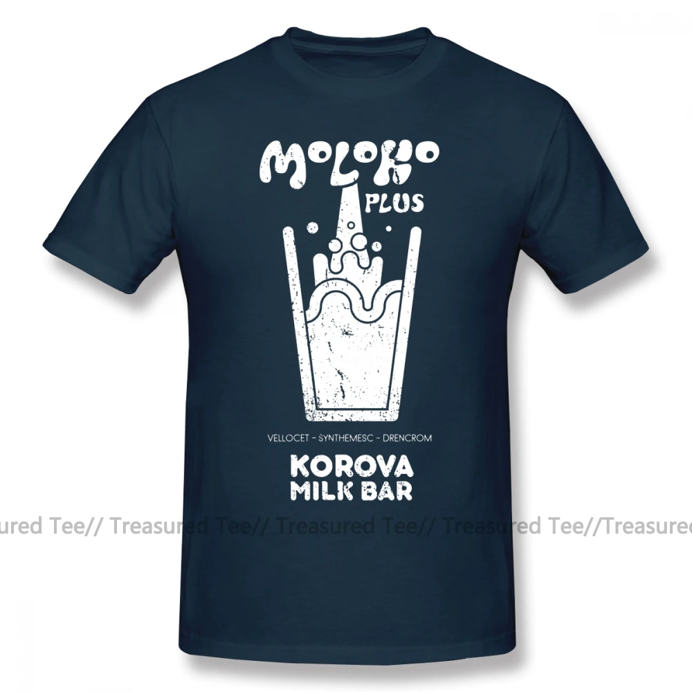 Navy Blue Заводная оранжевая футболка Moloko Plus A Clockwork оранжевая Футболка модная Милая футболка с коротким рукавом 100 хлопок мужская футболка с принтом - Цвет: Navy Blue