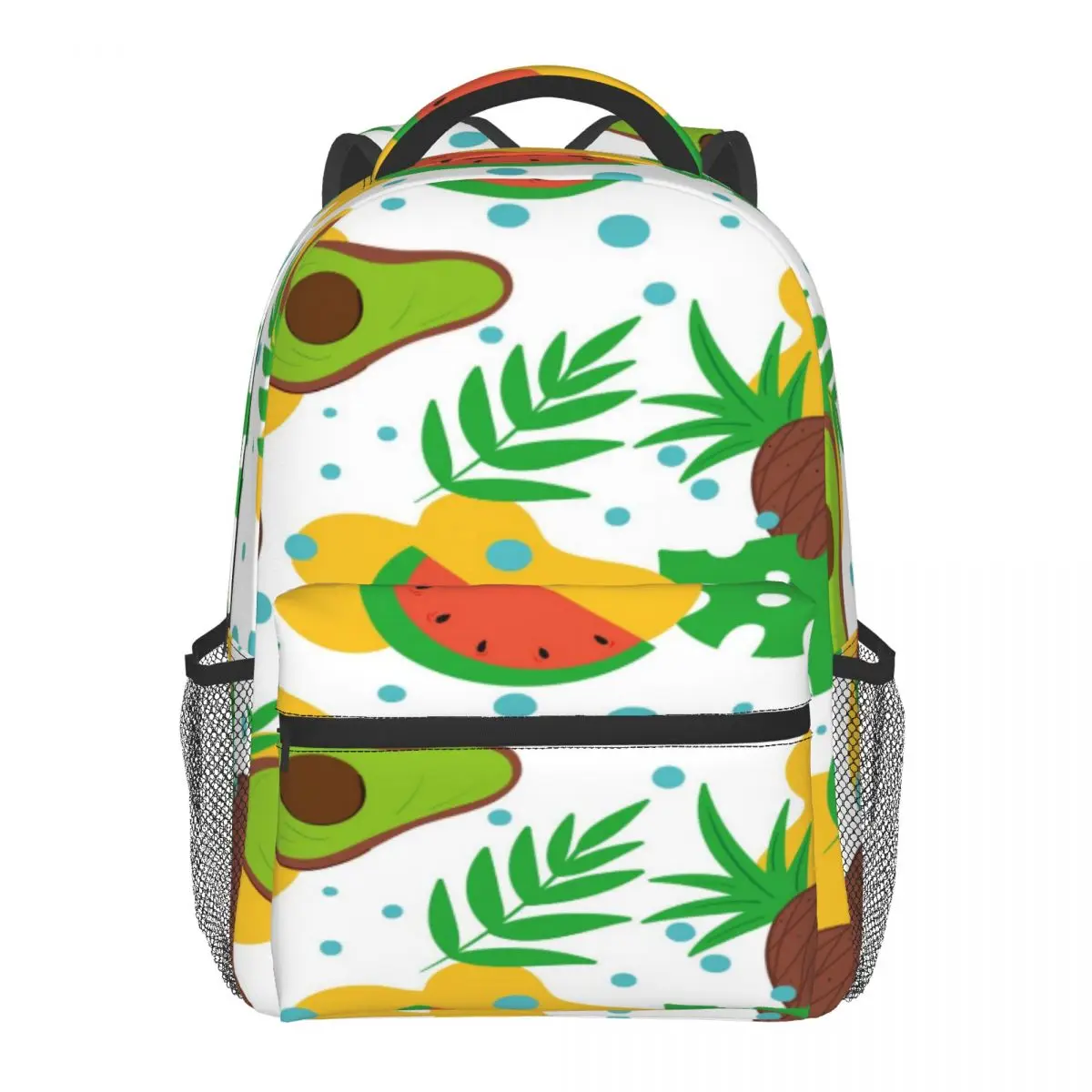 

Unique Large Capacity Backpack Fruits Pineapple Avocado Polyster Schoolbag College Laptop Backpack Travel Book Bag