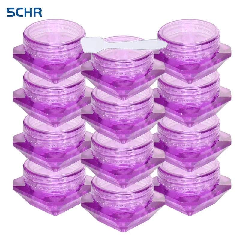 

50Pcs 5ml Cosmetic Containers Diamond Shape Empty Container Travel Pot Jar for Eye Shadow Nails Powder Jewelry Cream Sample