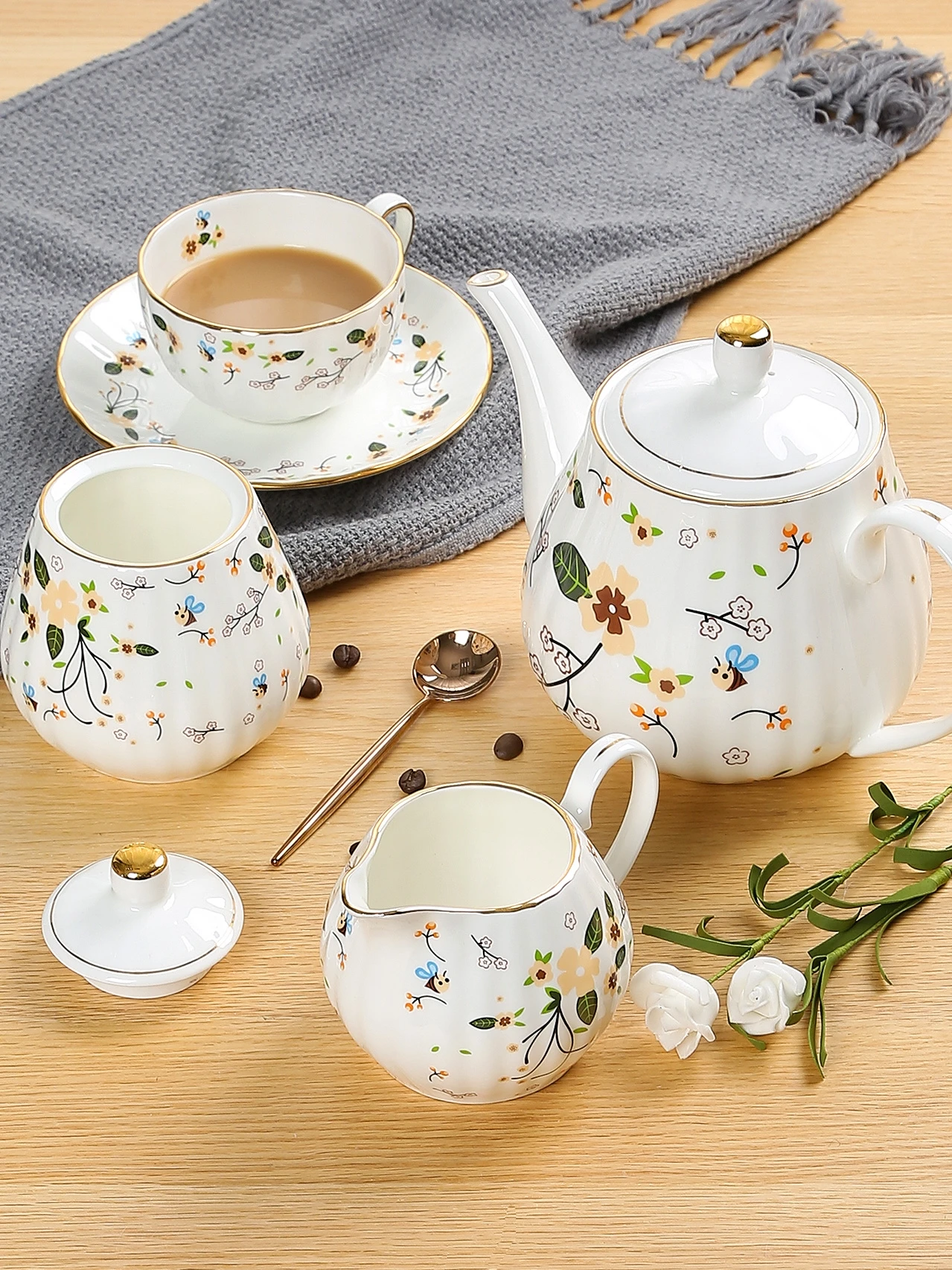 Набор фарфоровых кофейных кружек Ink Bony в европейском стиле керамические кружки