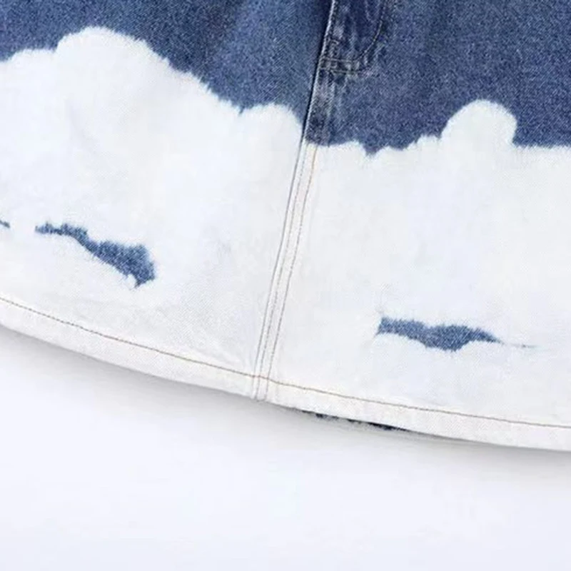 

CHICEVER Casual Hit Color Denim Skirt For Women High Waist Patchwork A Line Mini Skirts Female Summer Fashion Clothing 2021 Tide