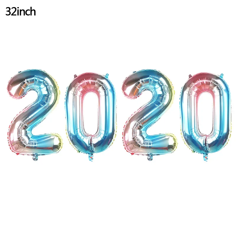 B02 32inch Number Foil Balloon Gold/silver Digit Helium Baloons Happy New Year Christmas Party Decor Globos DIY Home Ornaments - Цвет: B02