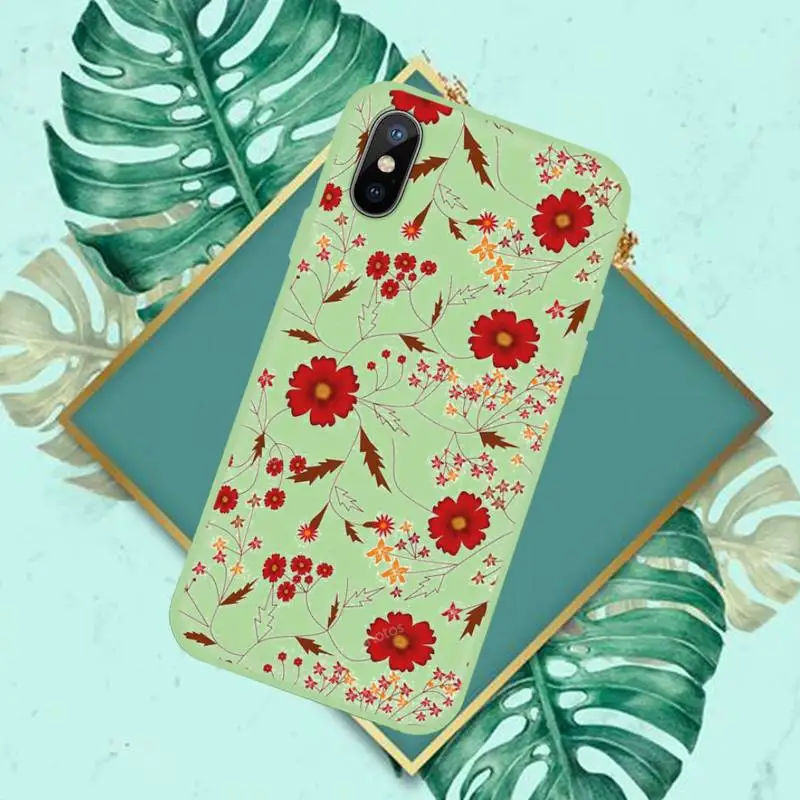 

Plant flower fashion unique design Phone Case Candy Color for iPhone 11 12 pro XS MAX 8 7 6 6S Plus X SE 2020 XR
