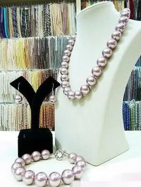 

Natural 16mm multicolor South Sea Shell Pearl Necklace bracelet earrings set