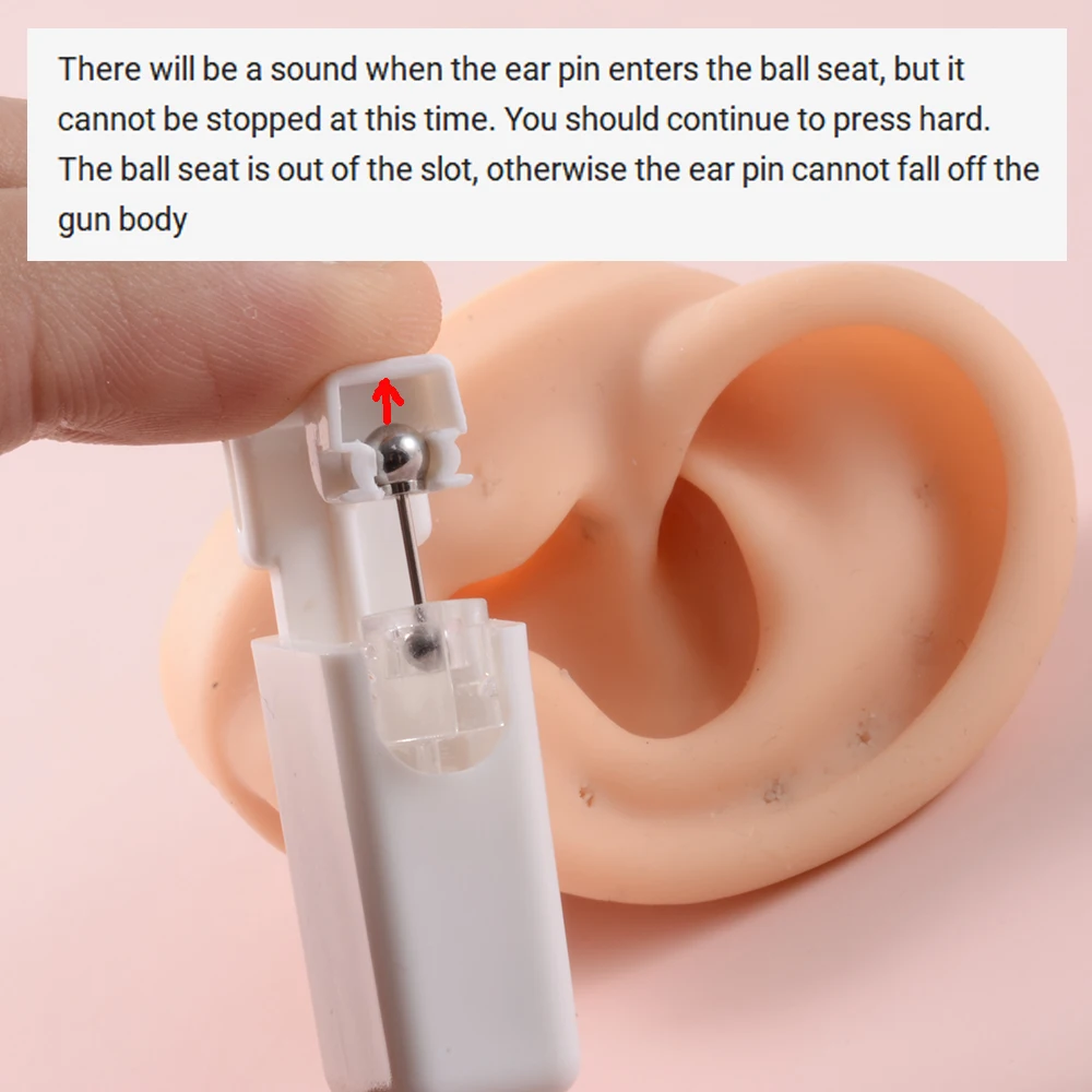 1PC Disposable Sterile Ear Piercing Unit Cartilage Tragus Helix Piercing Gun NO PAIN Piercer Tool with Safe Ball Buckle Set images - 6