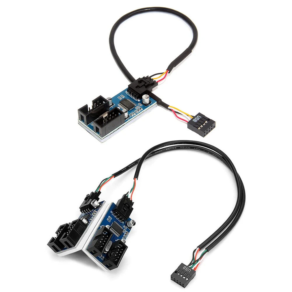 

Desktop HUB Connector Adapter PC Accessories USB 9 Pin Header Extension Splitter Cable HUB Connector Adapter Port