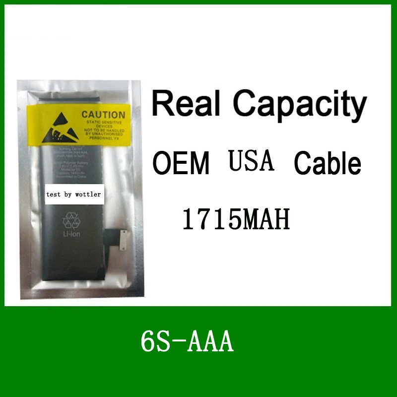 

10pcs/lot Real 1715mAh Core Protection board 3.82V Zero cyclic Battery for iPhone 6S 6GS replacement repair parts 6S-AAA