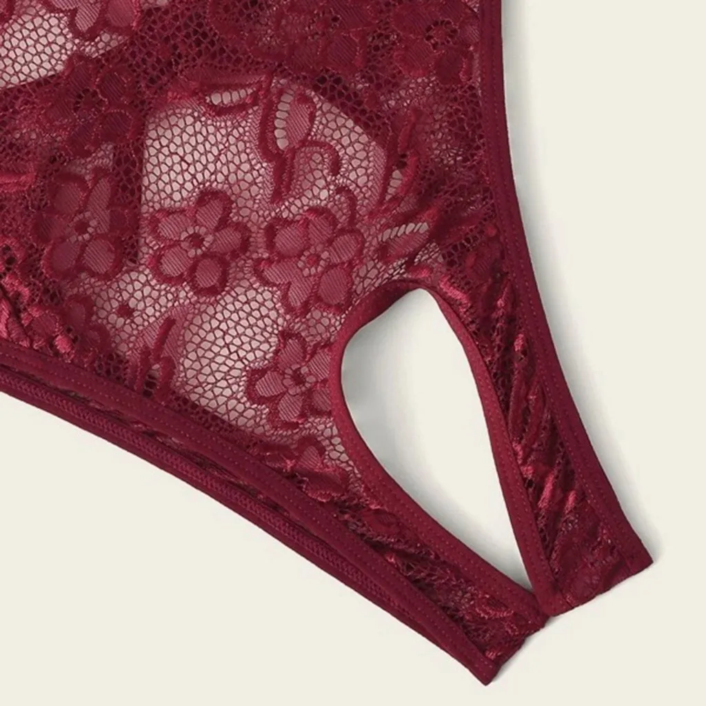 Женское Кружевное боди с бантом и открытой промежностью спиной Сексуальное