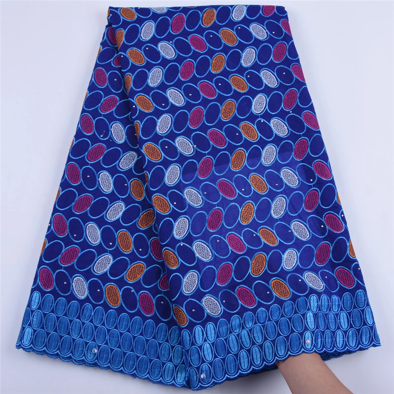 

Latest Style African Swiss Voile Lace In Switzerland Onion 5 Yard Nigerian Swiss Cotton Lace Fabric With Stones For Party F1688