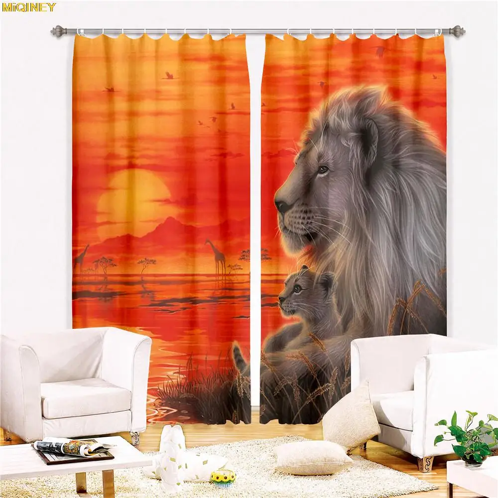 

MiQINEY Animals Tiger Lions Wolf Serpent 3D Print Blackout Curtain Home Decoration for Kids Adults Bedroom Livingroom Home Decor