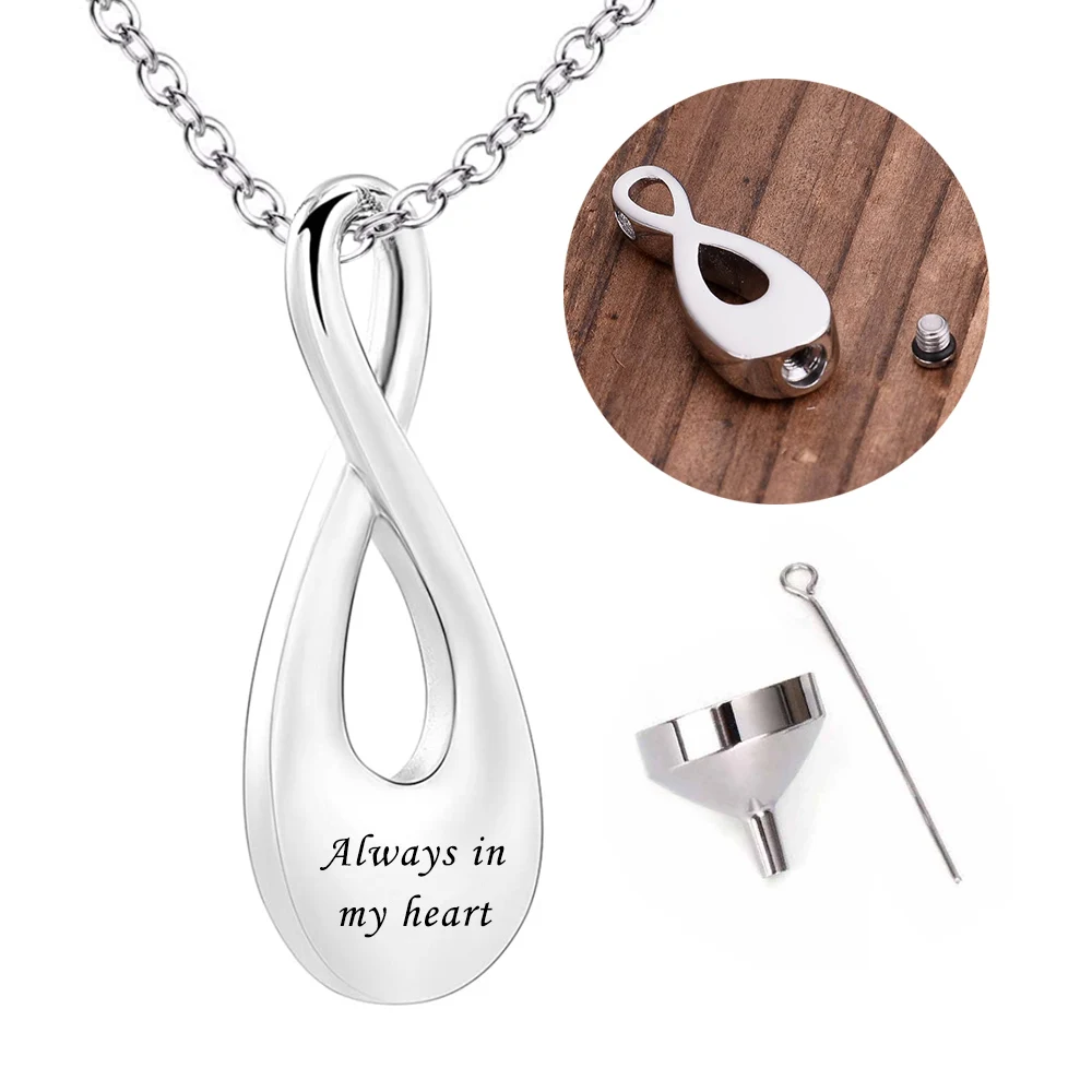 

Ash Jewelry Infinity Urn Pendant Ashes Holder Memorial Keepsake Urn Necklace Cremation Jewelry for Pet/Human Always in My Heart