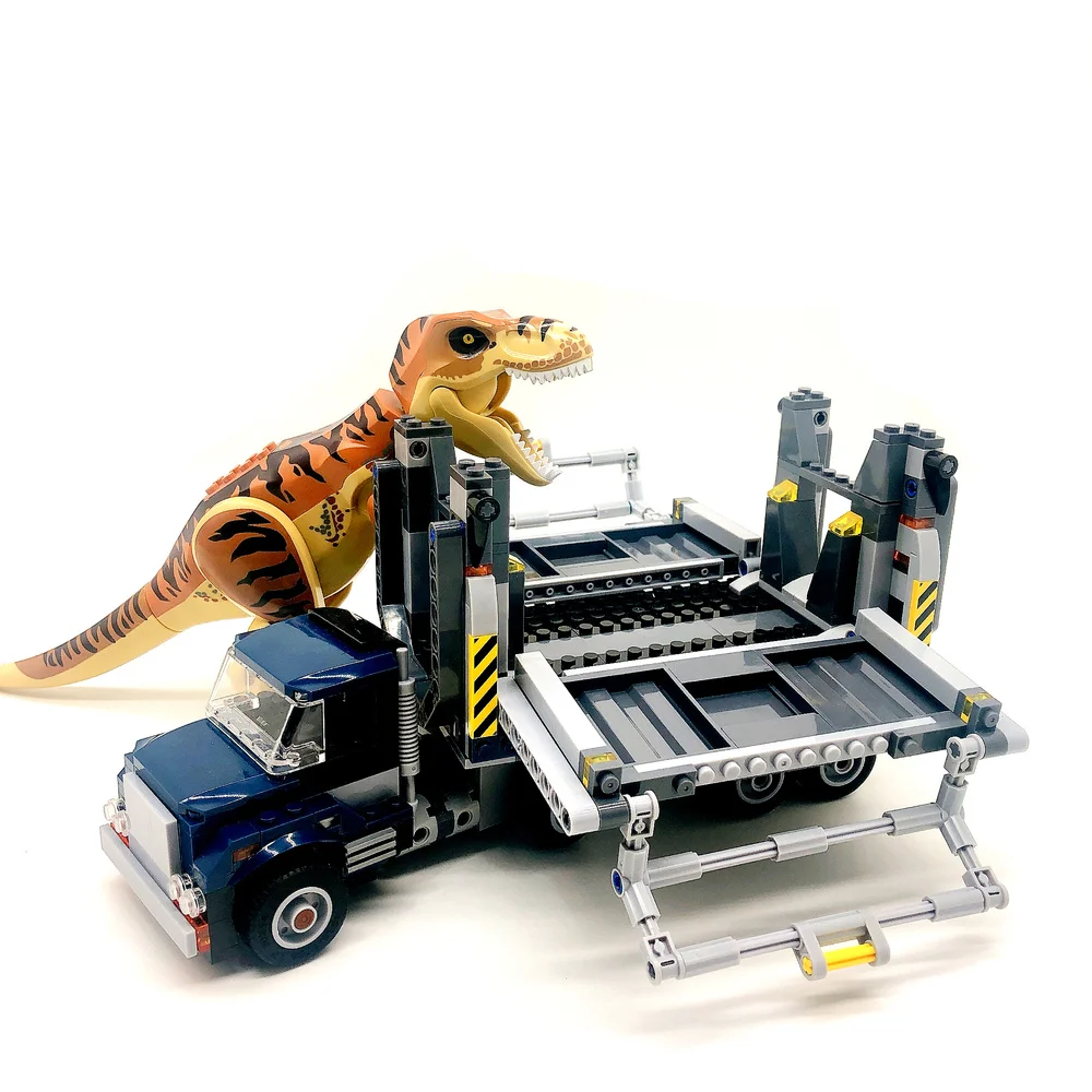 New Jurassic World 2 T Rex Transport Building Blocks Indominus Dinosaur 75933 Jurassic Dinosaur Toys Bricks for Kids Gift